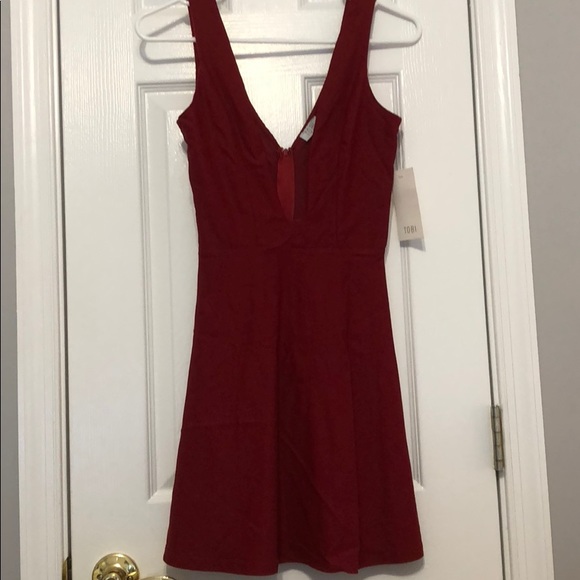Tobi Dresses & Skirts - Burgundy Plunge Tobi Dress - NWT